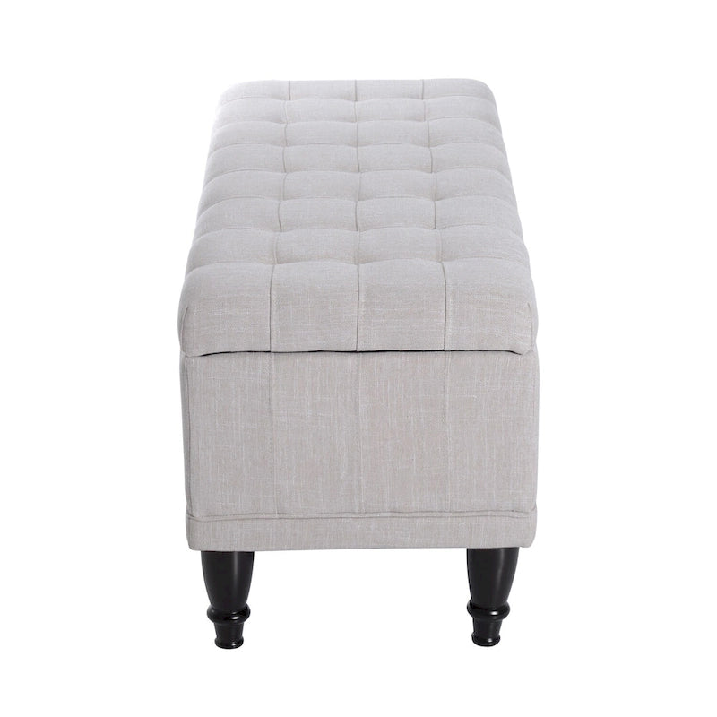 Banc de rangement capitonné en tissu 42 po