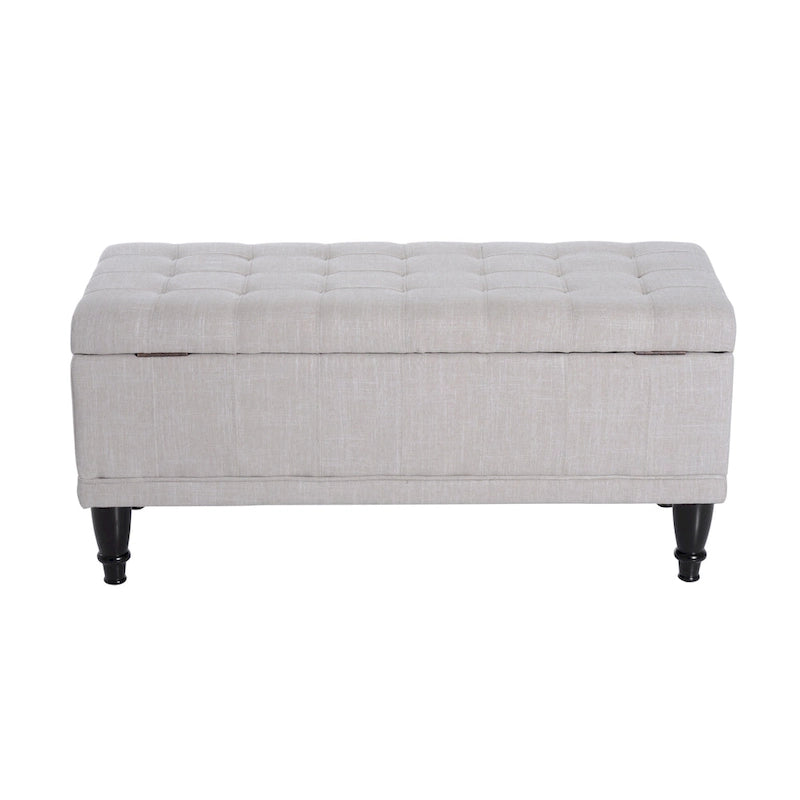 Banc de rangement capitonné en tissu 42 po