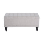 Banc de rangement capitonné en tissu 42 po