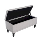 Banc de rangement capitonné en tissu 42 po