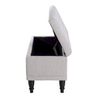 Banc de rangement capitonné en tissu 42 po