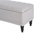 Banc de rangement capitonné en tissu 42 po
