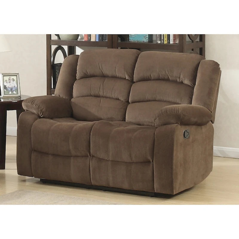 Ensemble de salon inclinable contemporain marron 2 pièces