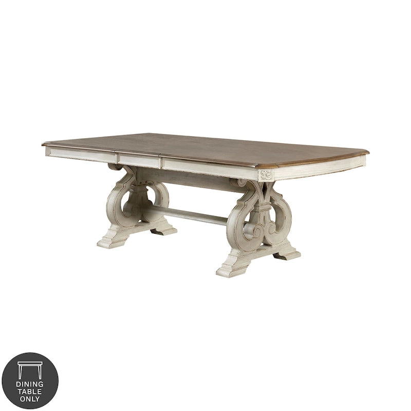 Table de salle à manger extensible de style campagnard de 96 pouces