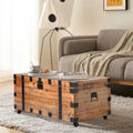 Table basse coffre de rangement à roulettes