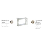 Console blanche avec rangement ouvert