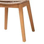 Lot de 2 chaises de salle à manger Bohème en rotin avec coussin et accoudoirs