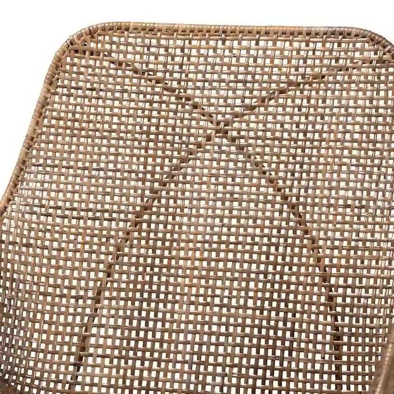 Lot de 2 chaises de salle à manger Bohème en rotin avec coussin et accoudoirs