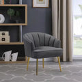 Fauteuil d'appoint en velours avec dossier capitonné
