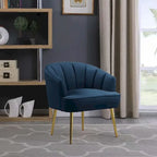 Fauteuil d'appoint en velours avec dossier capitonné