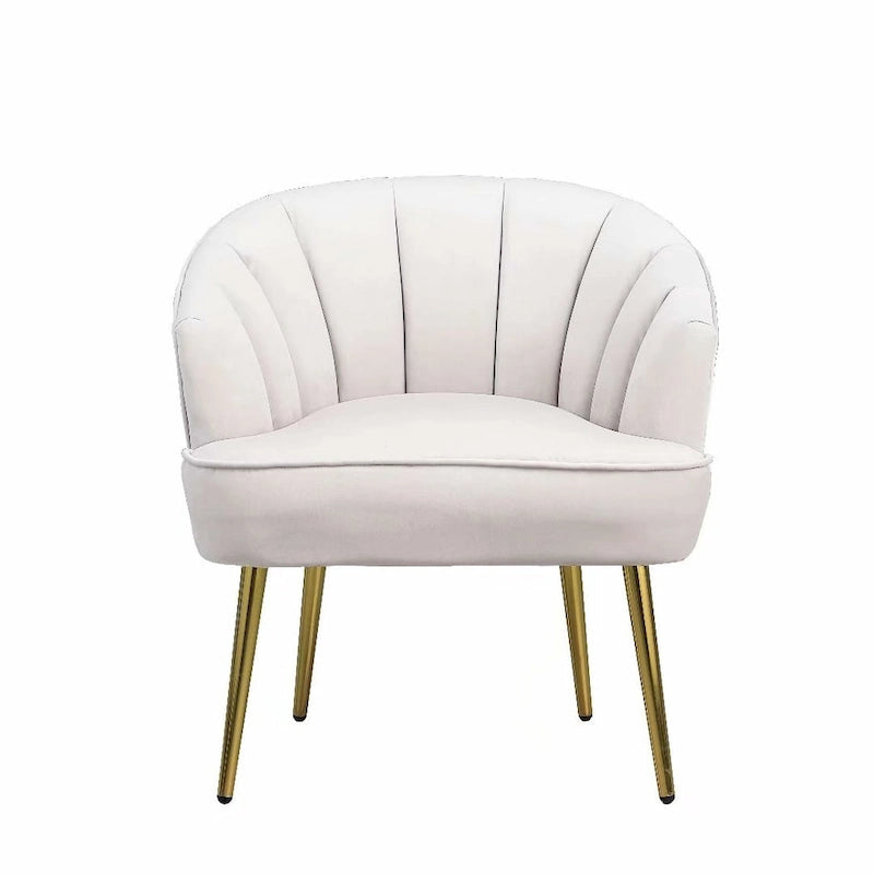 Fauteuil d'appoint en velours avec dossier capitonné