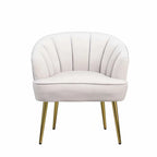 Fauteuil d'appoint en velours avec dossier capitonné