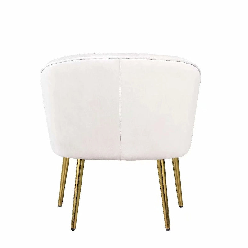 Fauteuil d'appoint en velours avec dossier capitonné