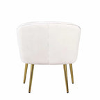 Fauteuil d'appoint en velours avec dossier capitonné