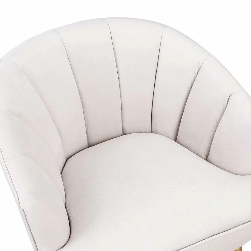 Fauteuil d'appoint en velours avec dossier capitonné