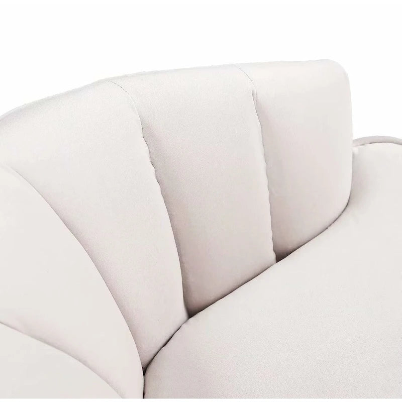 Fauteuil d'appoint en velours avec dossier capitonné