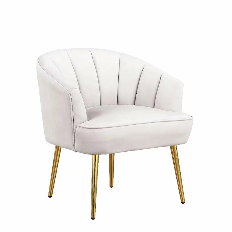 Fauteuil d'appoint en velours avec dossier capitonné