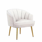 Fauteuil d'appoint en velours avec dossier capitonné