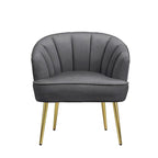 Fauteuil d'appoint en velours avec dossier capitonné