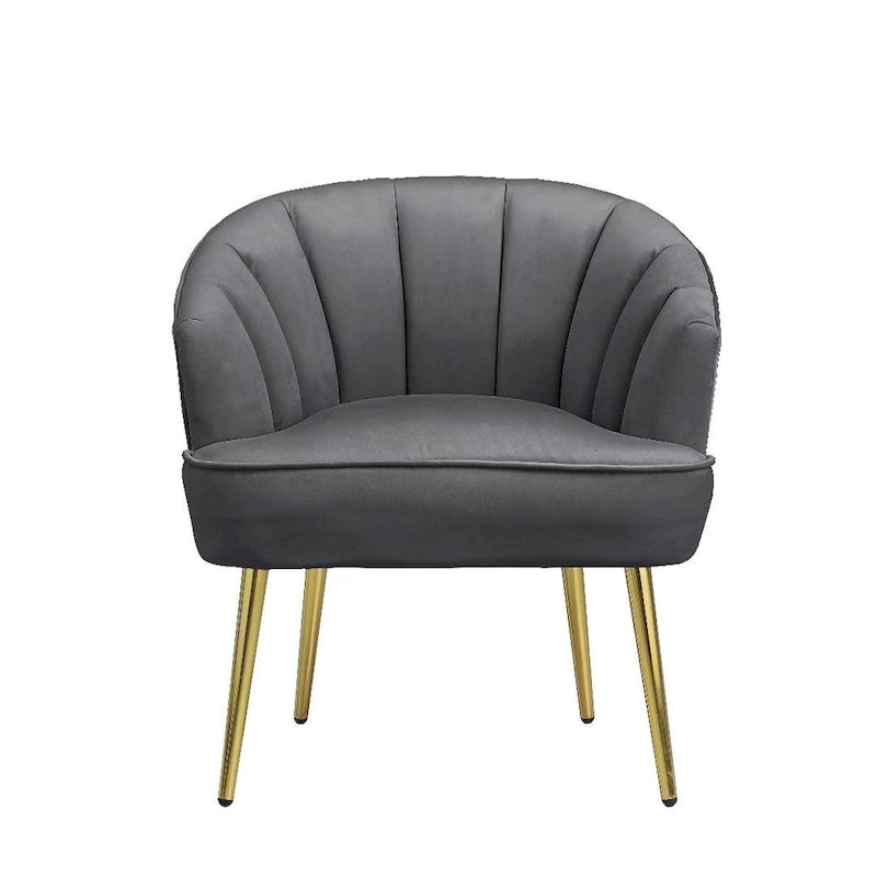 Fauteuil d'appoint en velours avec dossier capitonné