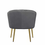 Fauteuil d'appoint en velours avec dossier capitonné