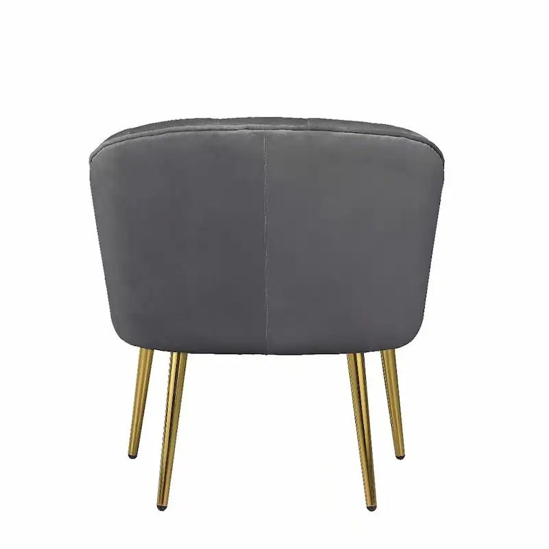 Fauteuil d'appoint en velours avec dossier capitonné