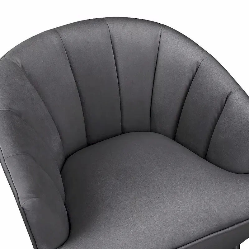 Fauteuil d'appoint en velours avec dossier capitonné