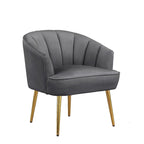 Fauteuil d'appoint en velours avec dossier capitonné