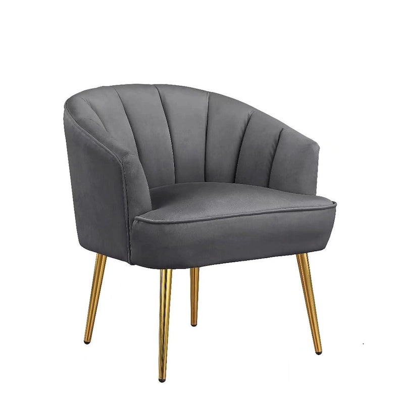 Fauteuil d'appoint en velours avec dossier capitonné