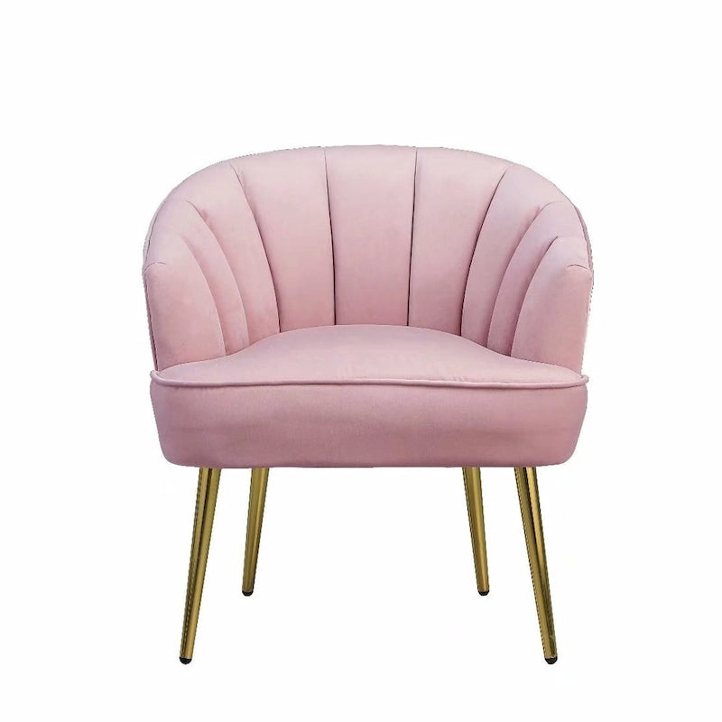 Fauteuil d'appoint en velours avec dossier capitonné