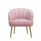 Fauteuil d'appoint en velours avec dossier capitonné