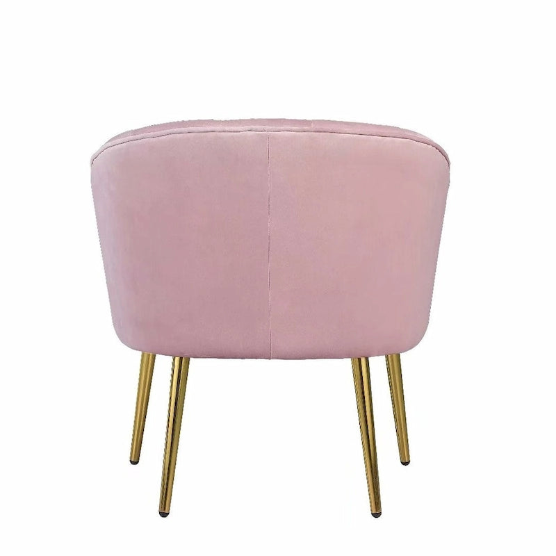 Fauteuil d'appoint en velours avec dossier capitonné