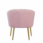 Fauteuil d'appoint en velours avec dossier capitonné