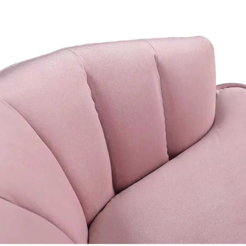 Fauteuil d'appoint en velours avec dossier capitonné