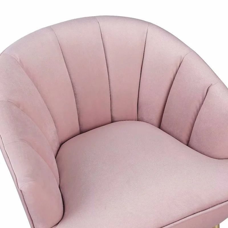 Fauteuil d'appoint en velours avec dossier capitonné