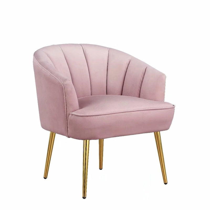 Fauteuil d'appoint en velours avec dossier capitonné