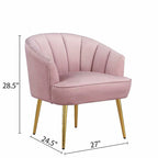 Fauteuil d'appoint en velours avec dossier capitonné