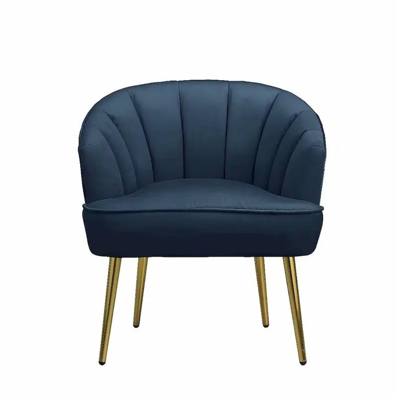 Fauteuil d'appoint en velours avec dossier capitonné