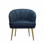 Fauteuil d'appoint en velours avec dossier capitonné