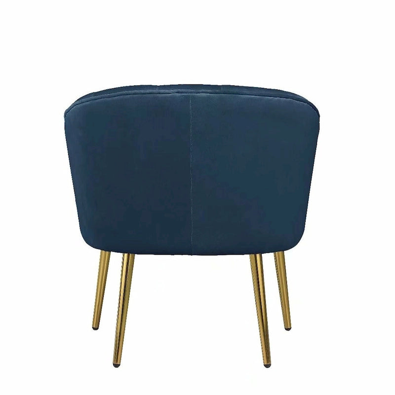 Fauteuil d'appoint en velours avec dossier capitonné