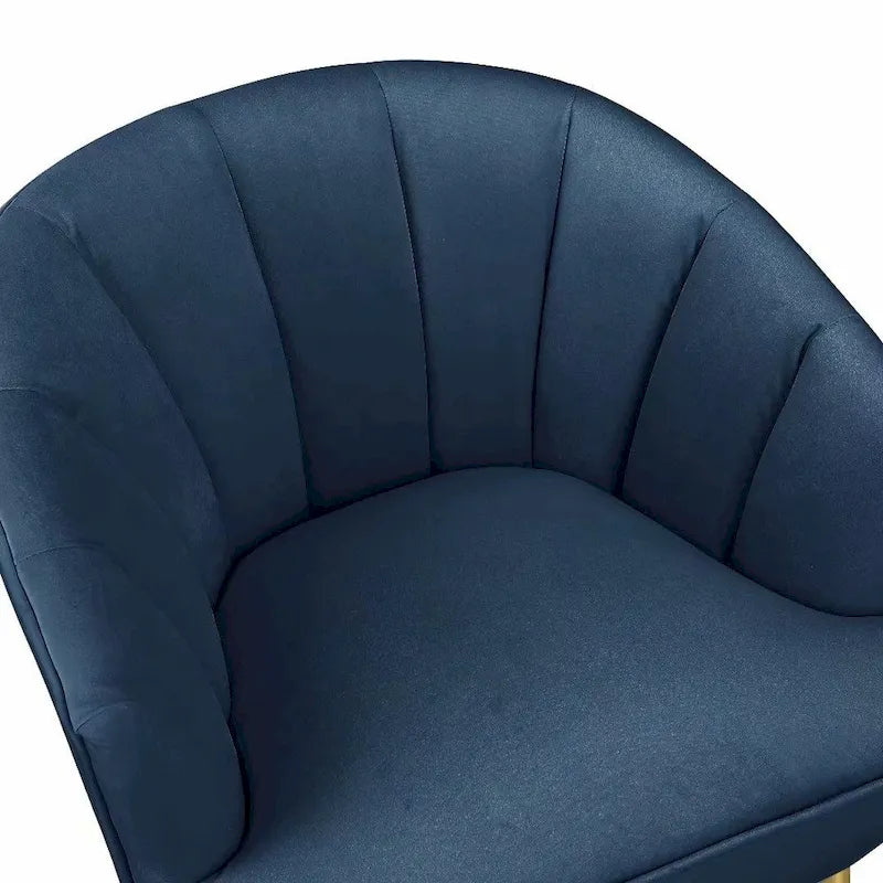 Fauteuil d'appoint en velours avec dossier capitonné