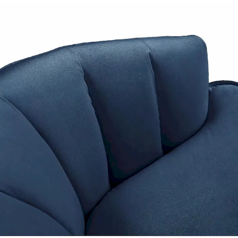 Fauteuil d'appoint en velours avec dossier capitonné