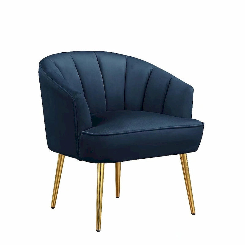 Fauteuil d'appoint en velours avec dossier capitonné