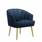 Fauteuil d'appoint en velours avec dossier capitonné