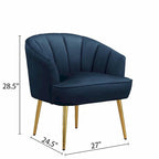 Fauteuil d'appoint en velours avec dossier capitonné