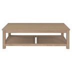 Table basse en bois d'acacia massif avec étagère inférieure