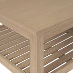 Table basse en bois d'acacia massif avec étagère inférieure