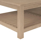 Table basse en bois d'acacia massif avec étagère inférieure