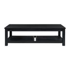 Table basse en bois d'acacia massif avec étagère inférieure