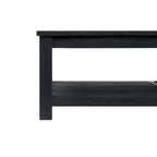 Table basse en bois d'acacia massif avec étagère inférieure